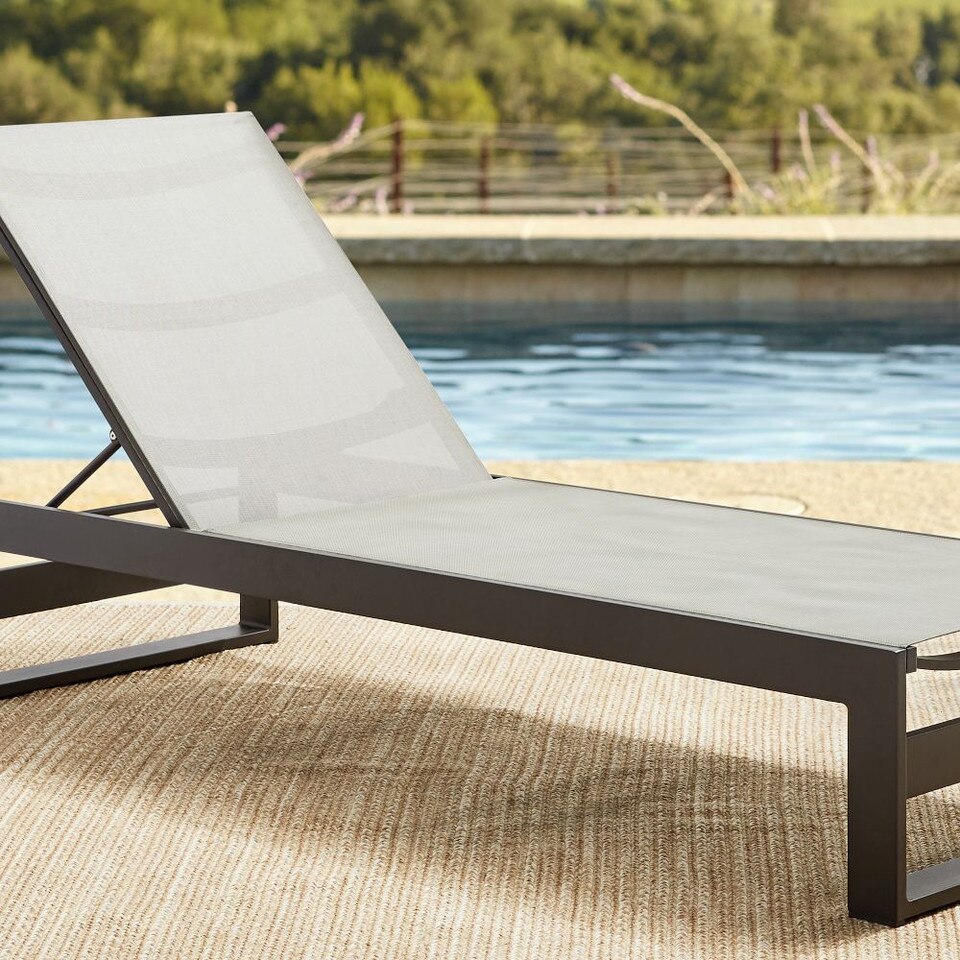 Portside Aluminium Outdoor Chaise Lounge West Elm Australia